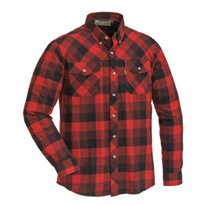 Pinewood Košile dřevorubecká Lumbo flannel kostkovaná - ČERVENO / ČERNÁ Velikost: 3XL