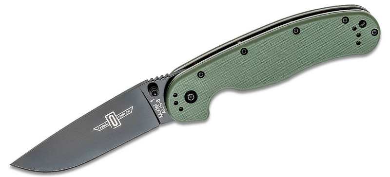 Ontario Knife Company - OKC Ontario RAT-1 Black Plain - OD Green Handle