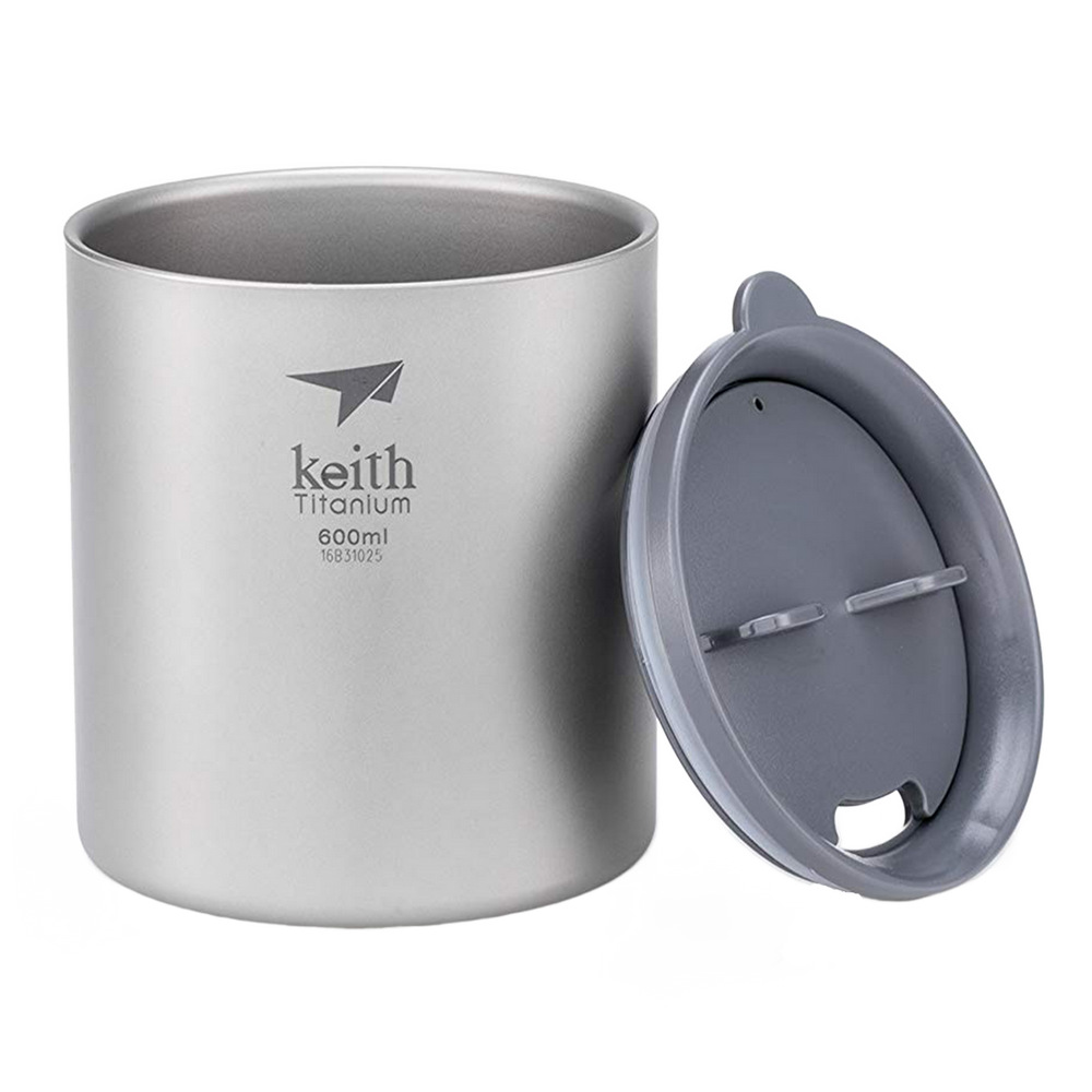 Keith Titanový thermo hrnek s víčkem Mug Double Wall 600 ml - silikonový uzávěr