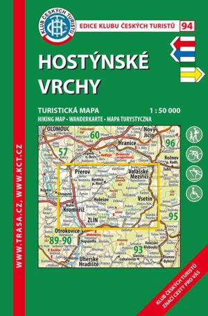 Trasa - KČT Laminovaná turistická mapa - Hostýnské vrchy