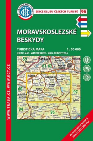 Trasa - KČT Laminovaná turistická mapa - Moravskoslezské Beskydy