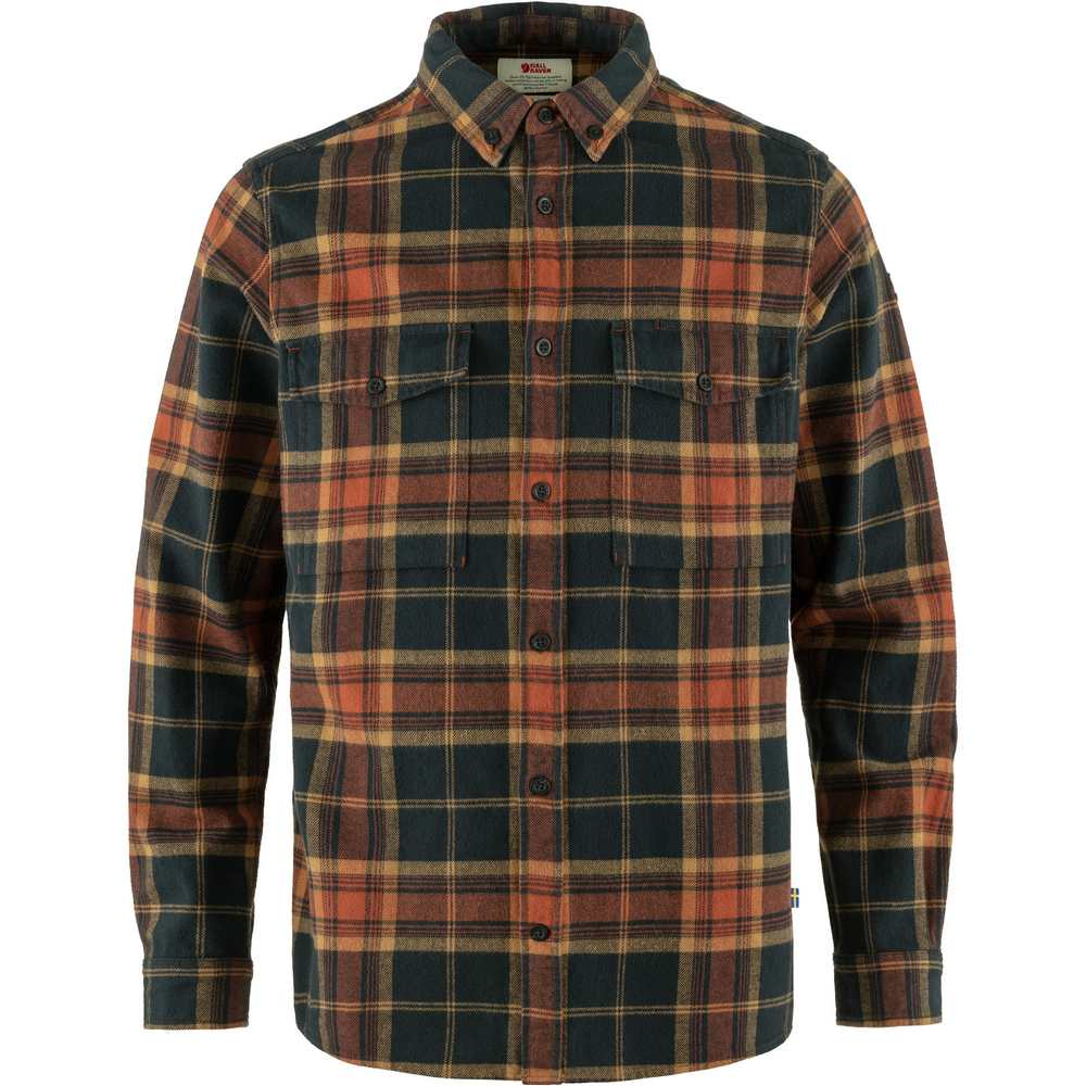 Fjällräven Košile Övik Twill Shirt M - Autumn Leaf-Dark Navy Velikost: S