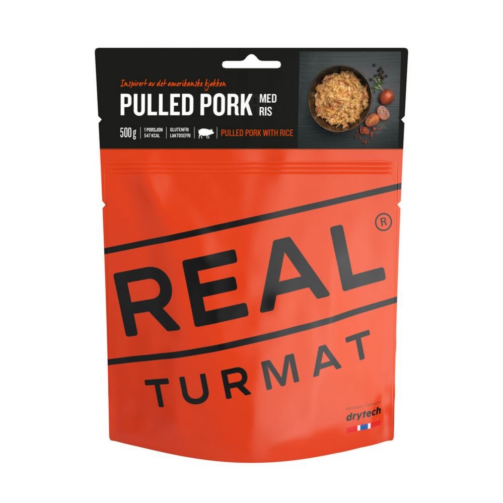 Real Turmat Dehydrované jídlo Pulled pork with rice - vepřové maso s rýží - 500g