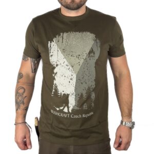 JUBÖ Tričko BUSHCRAFT Vlajka - olivové Velikost: 3XL