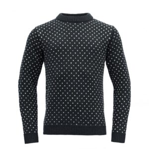 Devold Vlněný svetr Sorisen Wool Sweater - Ink / Offwhite Velikost: XXL