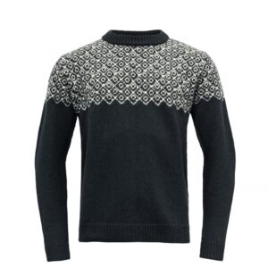 Devold Vlněný svetr Bjornoya Wool Sweater - Ink / Offwhite Velikost: M