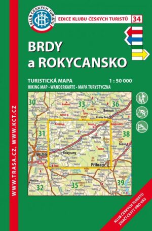 Trasa - KČT Laminovaná turistická mapa - Brdy a Rokycansko