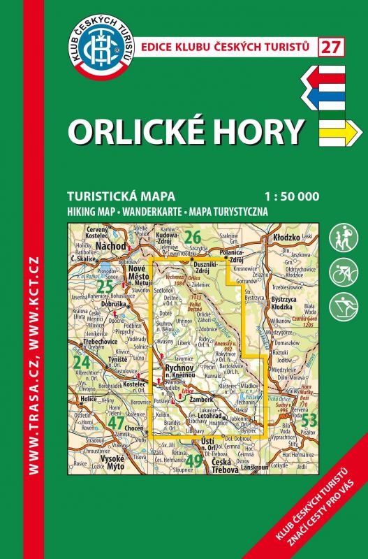 Trasa - KČT Laminovaná turistická mapa - Orlické hory